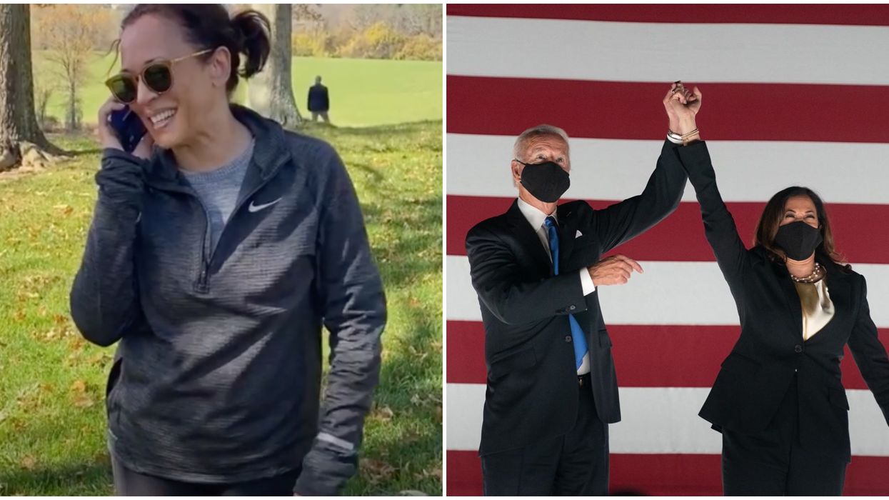 Super Casual Kamala Calls Joe To Celebrate & Cannot Contain Herself (VIDEO)