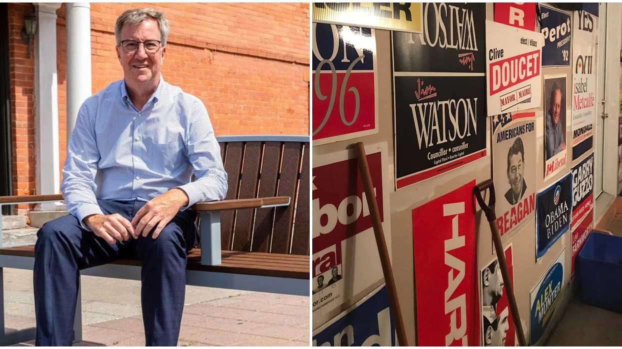 Ottawa's Mayor Has A Huge Collection Of Election Yard Signs & He Just Added Biden/Harris