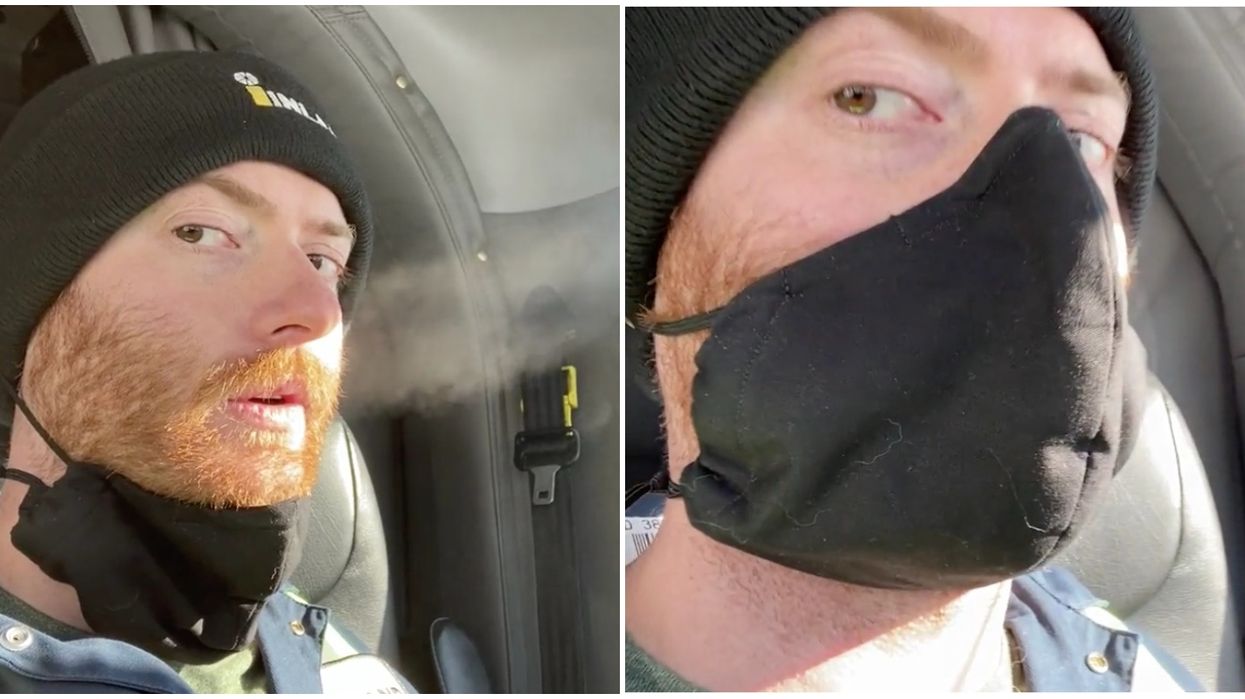 This Man Is Using Canada's Freezing Cold Air To Show How Effective Masks Are (VIDEO)