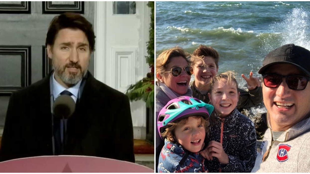 Justin Trudeau's Kid Totally Photobombed His Press Conference Today (PHOTOS)