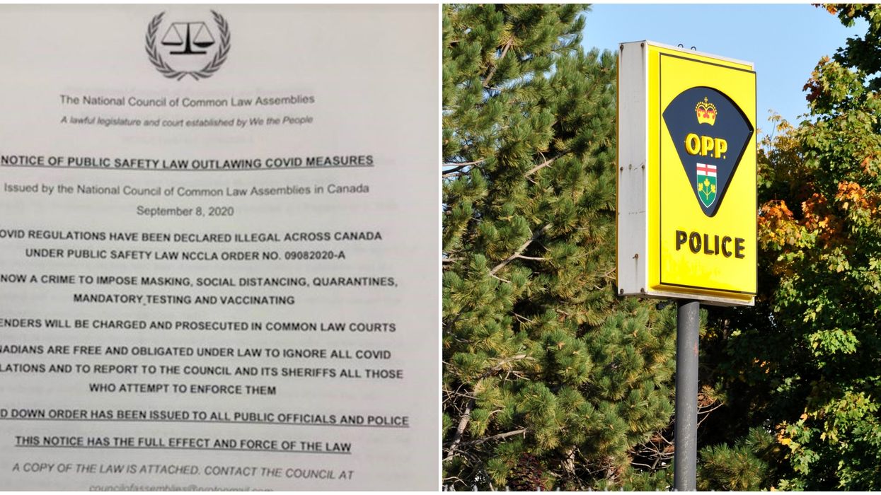 Ontario Police Are Slamming COVID-19 Flyers That Are Declaring Restrictions Are Illegal