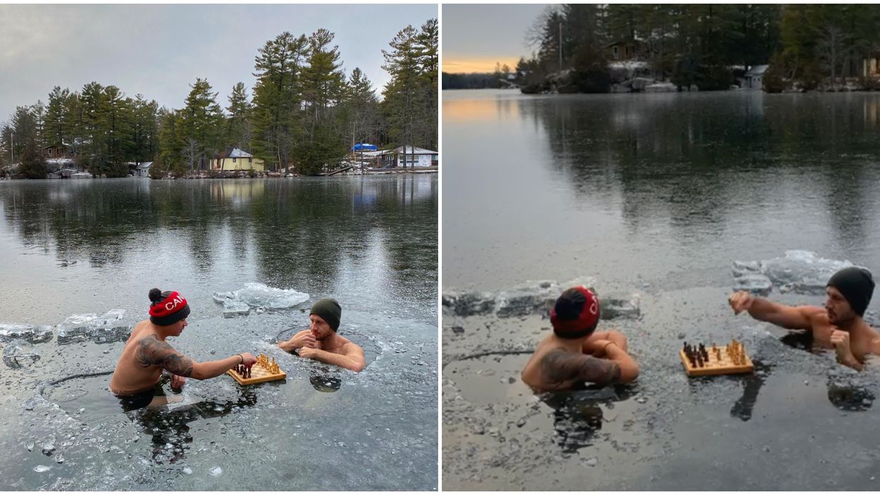 Two Ontario Guys Just Played Chess Neck-Deep In A Frozen Lake & It's So Canadian (VIDEO)