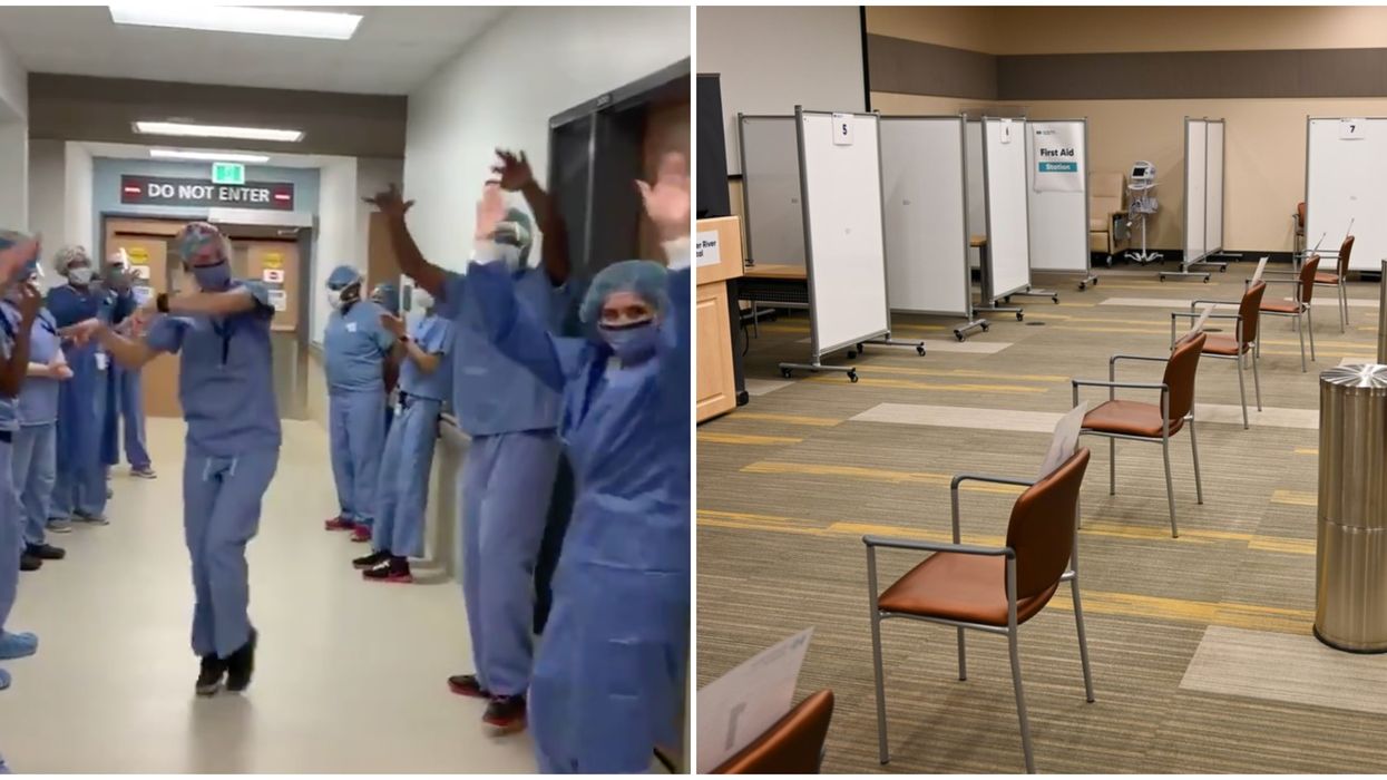 Toronto Hospital Staff Do A Happy Dance For Their New COVID-19 Vaccine Clinic (VIDEO)