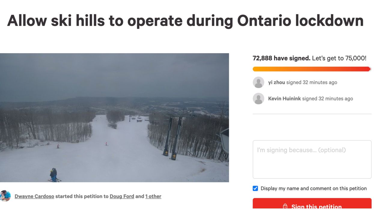 Over 70K People Are Demanding That Doug Ford Re-Open Ontario Ski Hills