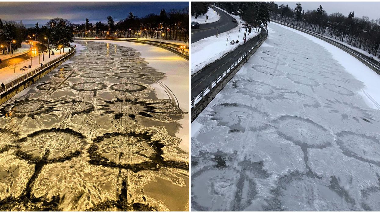 Ice ‘Crop Circles’ Have Appeared On Ottawa’s Rideau Canal & They Are Out Of This World