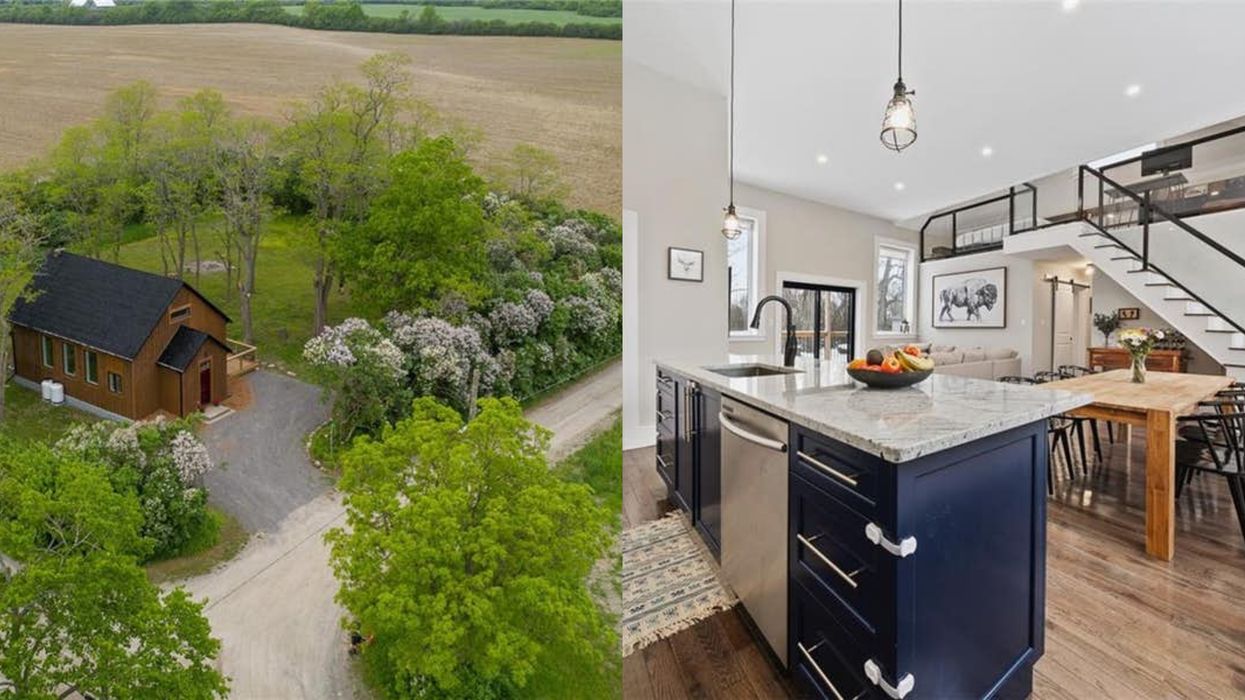 Ontario's Stunning Schoolhouse Home Is Hidden In A Lilac Grove & Costs Less Than $650K