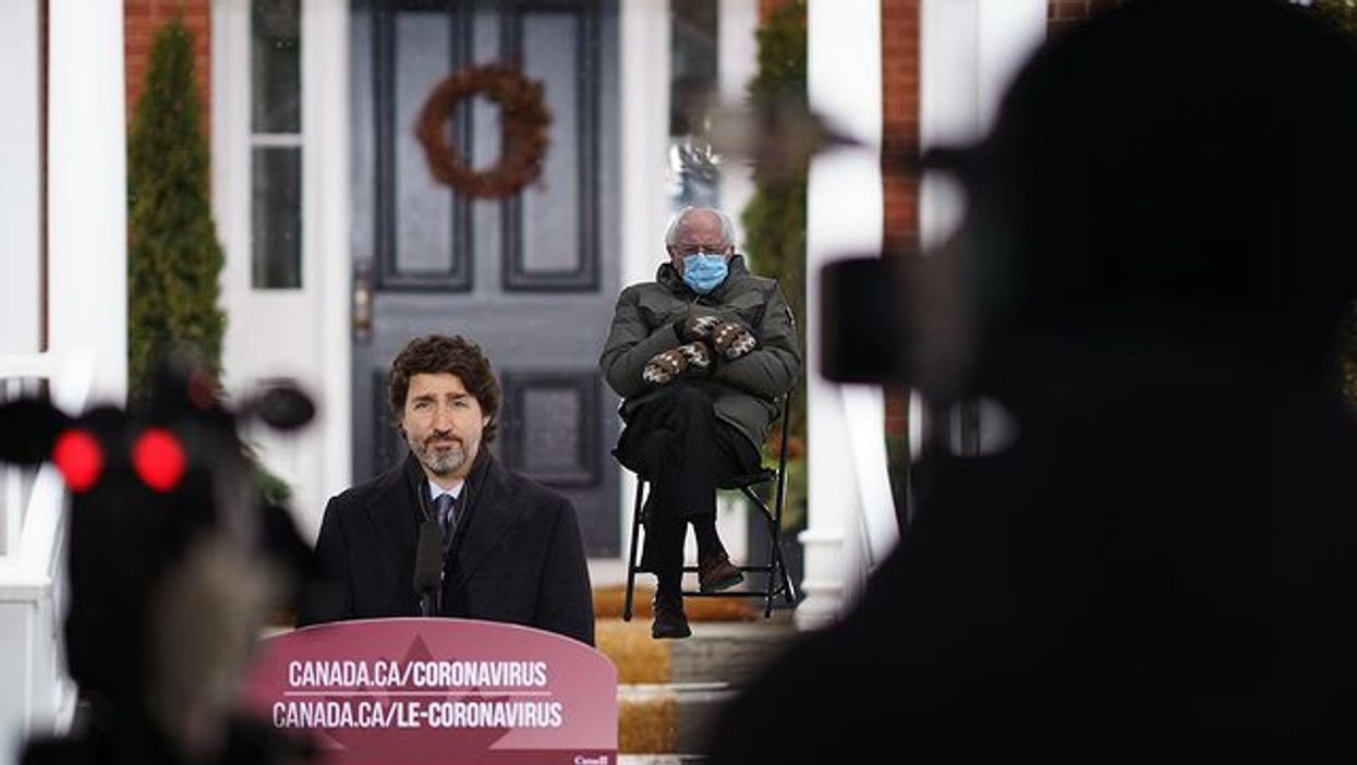 Justin Trudeau's Take On The Bernie Sanders Meme Is Everything You Never Knew You Needed