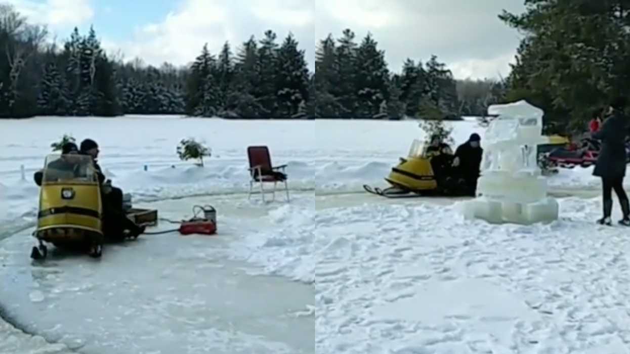 These Ontarians Actually Built A Canadian Ice Carousel & It's Peak Everything (VIDEO)