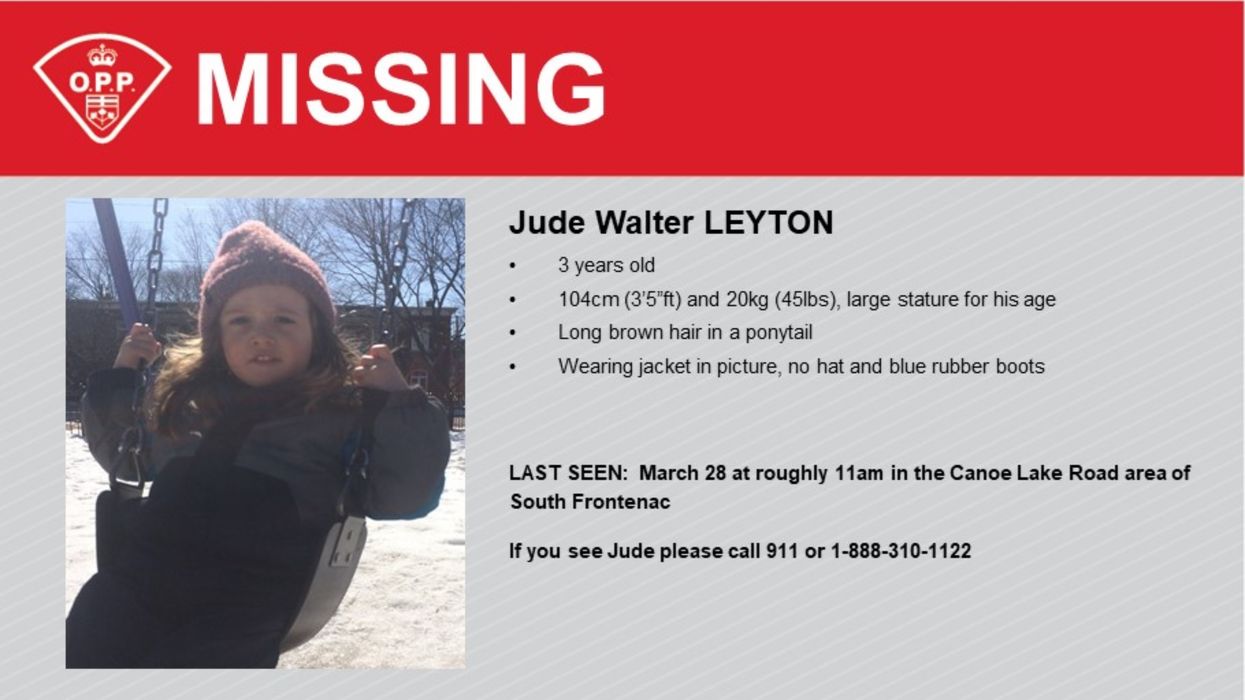Ontario Police Are Searching For A Missing 3-Year-Old In South Frontenac