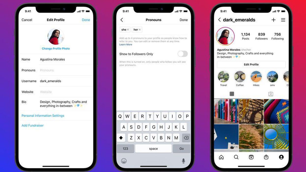 Instagram offre maintenant la possibilité d'afficher tes pronoms sur ton profil