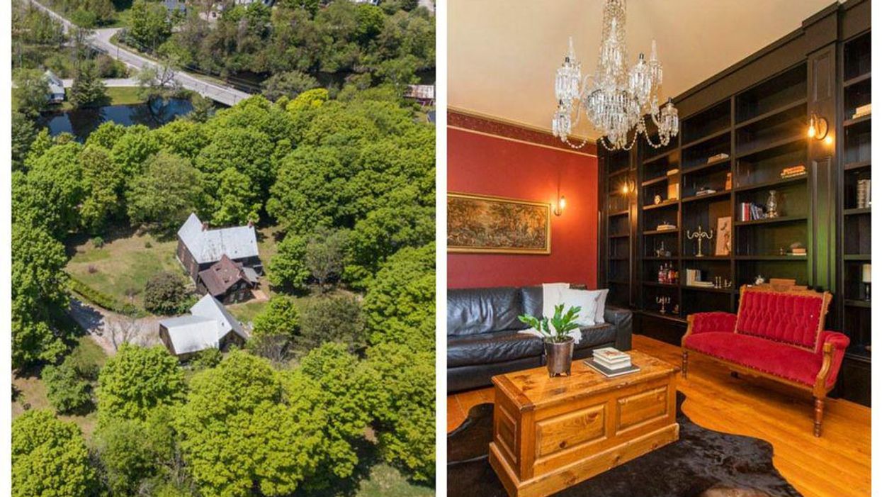 This Gorgeous Ontario Home Is Right On The Water & Has A Secret Bookshelf Passageway