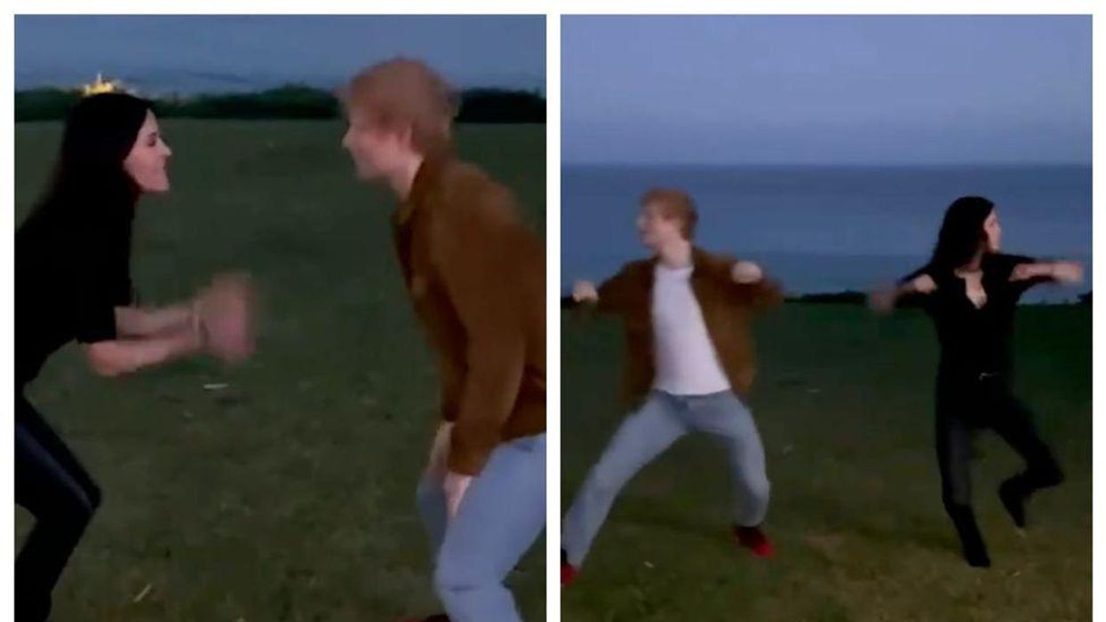 Courteney Cox & Ed Sheeran Recreated Ross And Monica's Iconically Awful Dance Routine