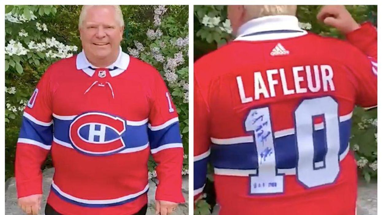 Doug Ford Put On A Habs Jersey Last Night & He Said It Was 'Killing' Him (VIDEO)