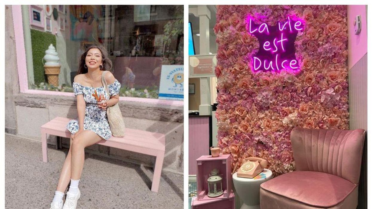 Cette nouvelle crèmerie à Montréal a une terrasse toute rose et un menu décadent (Photos)