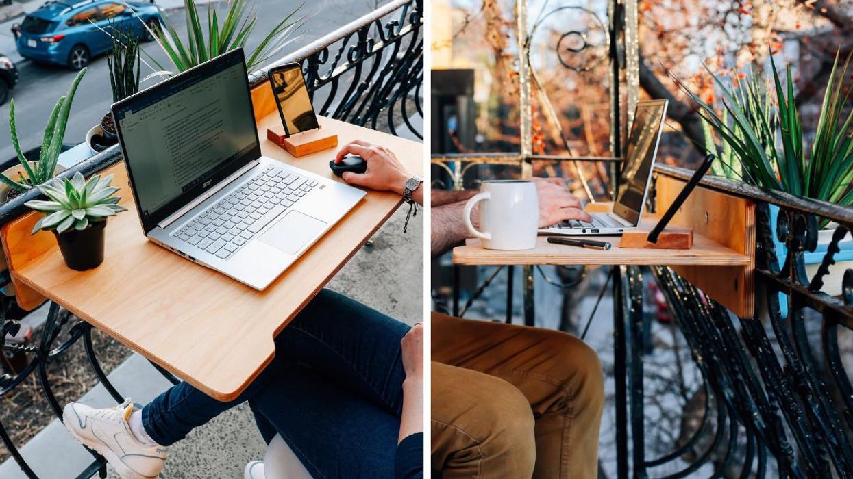 This Balcony Desk Is On Sale & Can Turn Your Home Office Into An Outdoor Oasis