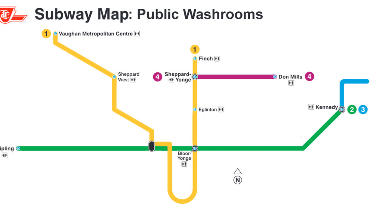 This TTC Map Shows The Only Stations That Have A Public Bathroom And It Proves Our Transit Is Absolutely Pathetic