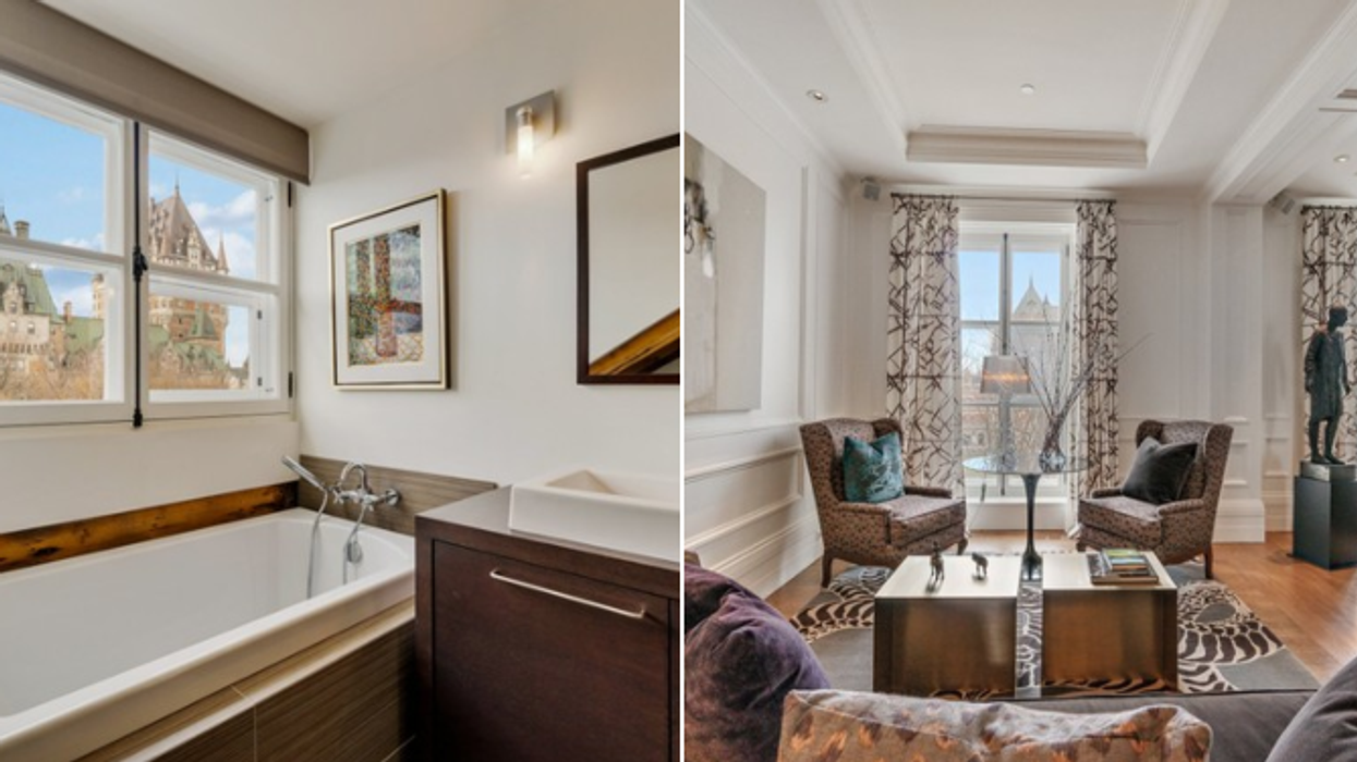 Ce penthouse digne de la royauté a une vue directe sur le Château Frontenac à Québec