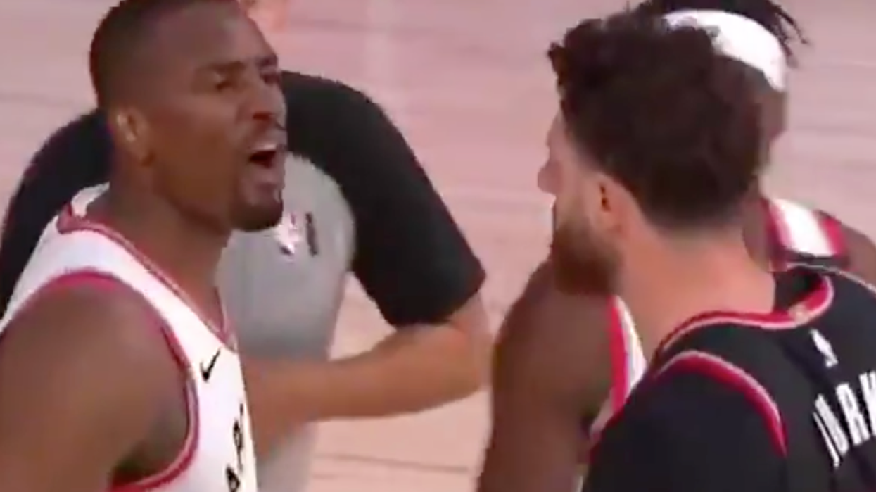 Ibaka Got Into A Heated Scuffle With A Portland Player & He Was Pissed (VIDEO)