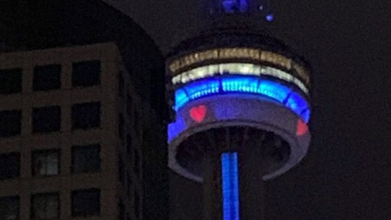 The CN Tower Lit Up With Hearts Last Night & Drake Loved It (PHOTO)