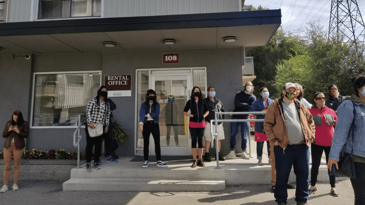 Tenants Form Human Shield Outside Toronto Building To Protect Resident From Eviction