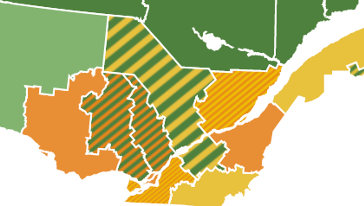 Toutes les régions et territoires qui sont maintenant en alerte orange au Québec