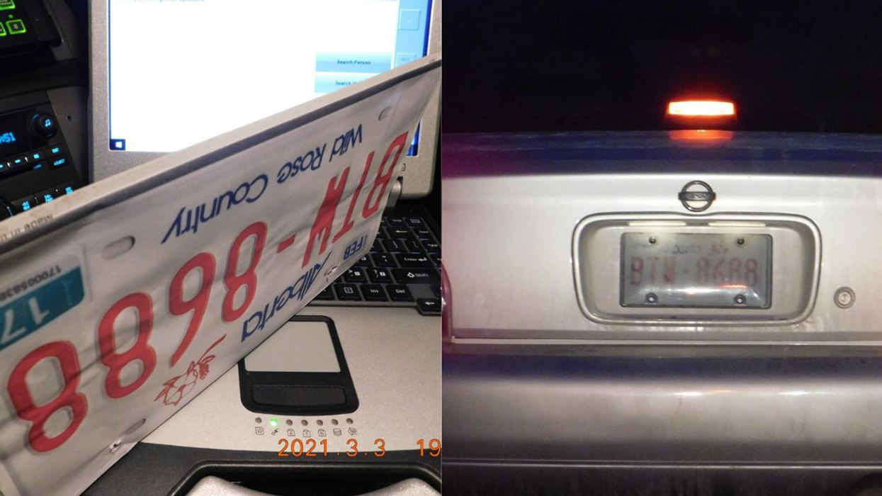 Alberta RCMP Caught A Driver With A Paper License Plate They Printed Out Themselves