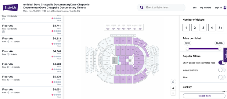 Dave Chappelle S Toronto Show Sells Out Amid Backlash Resale Tickets Cost More Than Your Rent Narcity