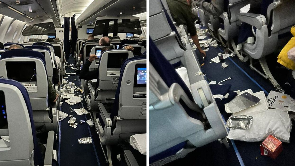 Images of the aftermath of the turbulence on the Lufthansa flight.
