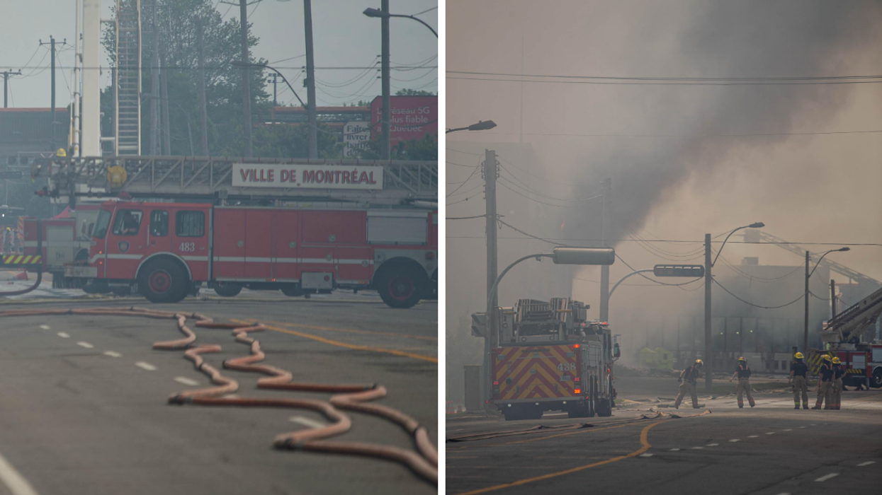 Incendie dans l'est de la ville de Montréal.
