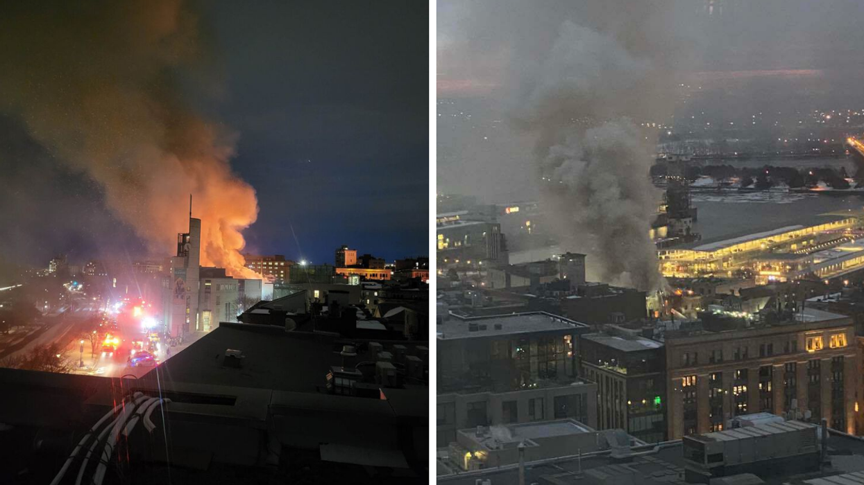 Incendie dans le Vieux-Montréal, mars 2023.
