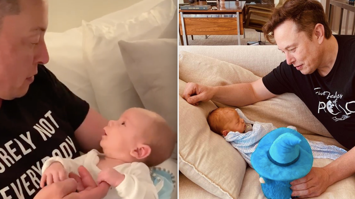 Incoming baby fever! Grimes and Elon Musk's newborn X AE A-XII looks totally smitten by his dad in a recent video posted by grandmother Maye Musk. It seems like the Tesla CEO even has his own nickname for the baby boy.