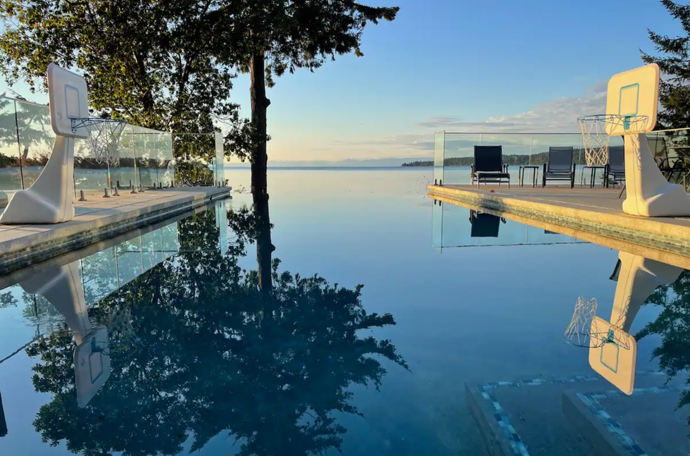 Infinity pool and ocean views on Denman Island, B.C.