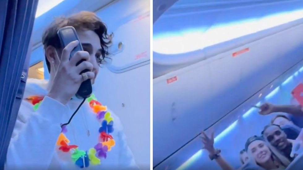 Influencers on the Sunwing party plane.