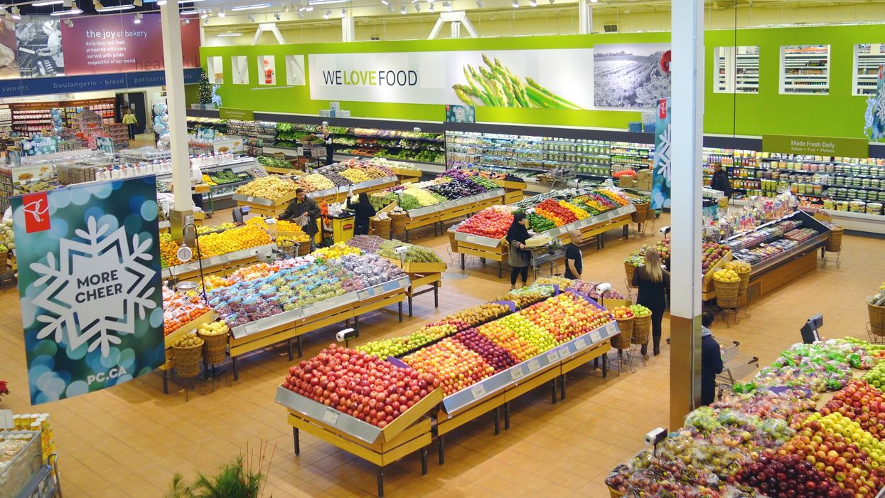 Inside a Loblaws grocery store.