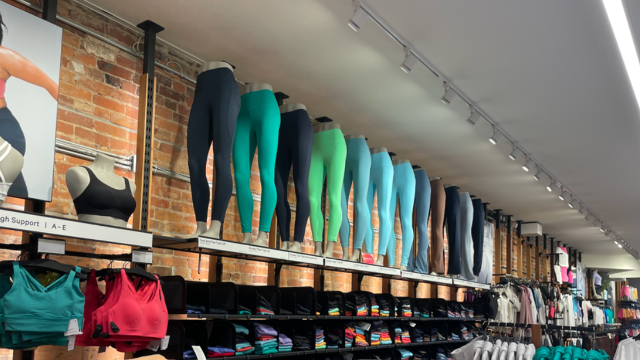 Inside a Lululemon store.