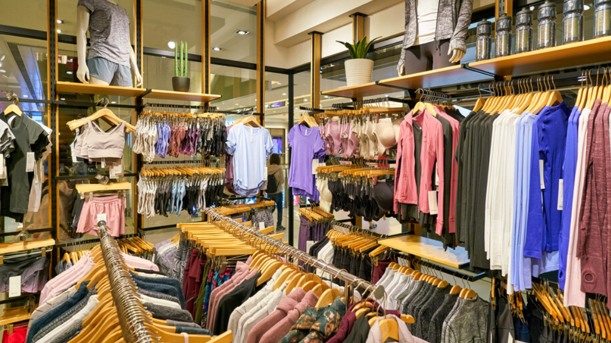 Inside a Lululemon store.