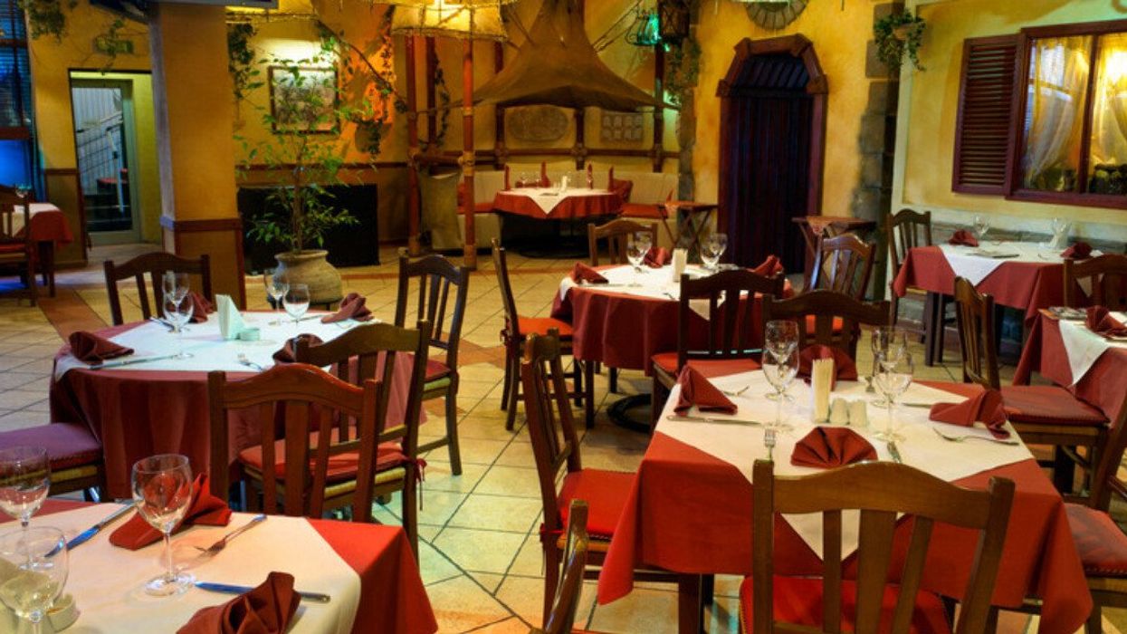 Inside an Italian restaurant.