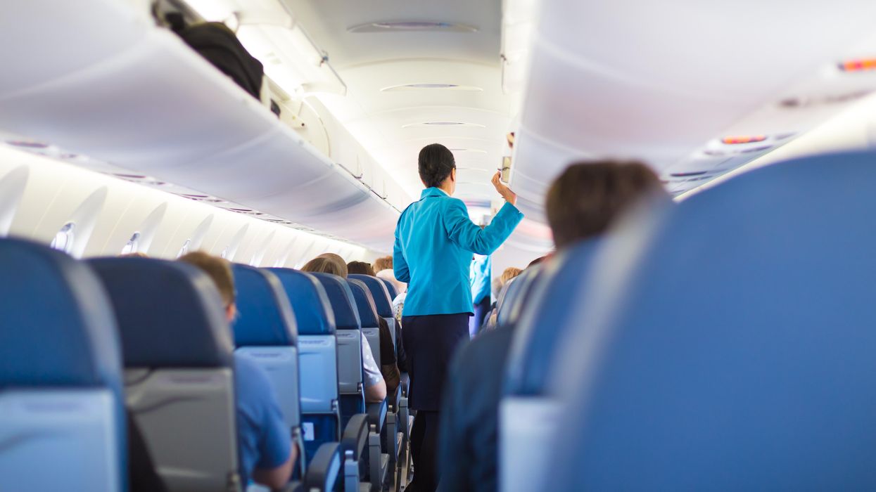Inside of a plane.