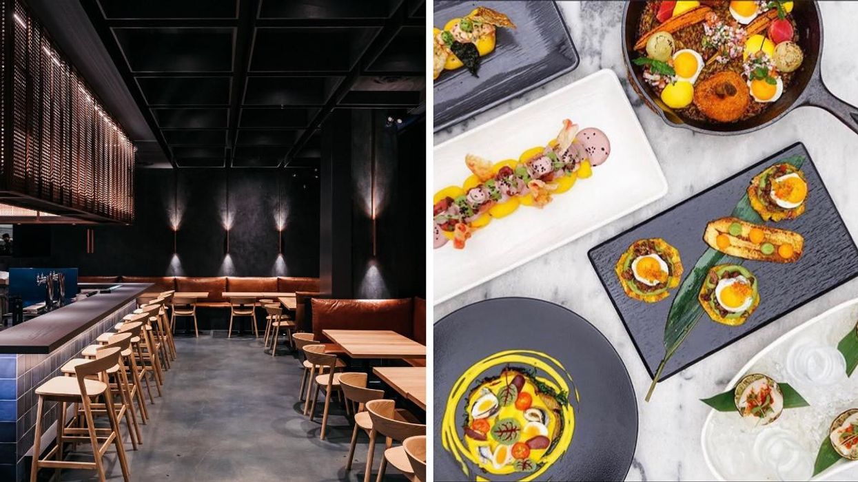 Inside of Nox restaurant. Right: Suyo dishes.