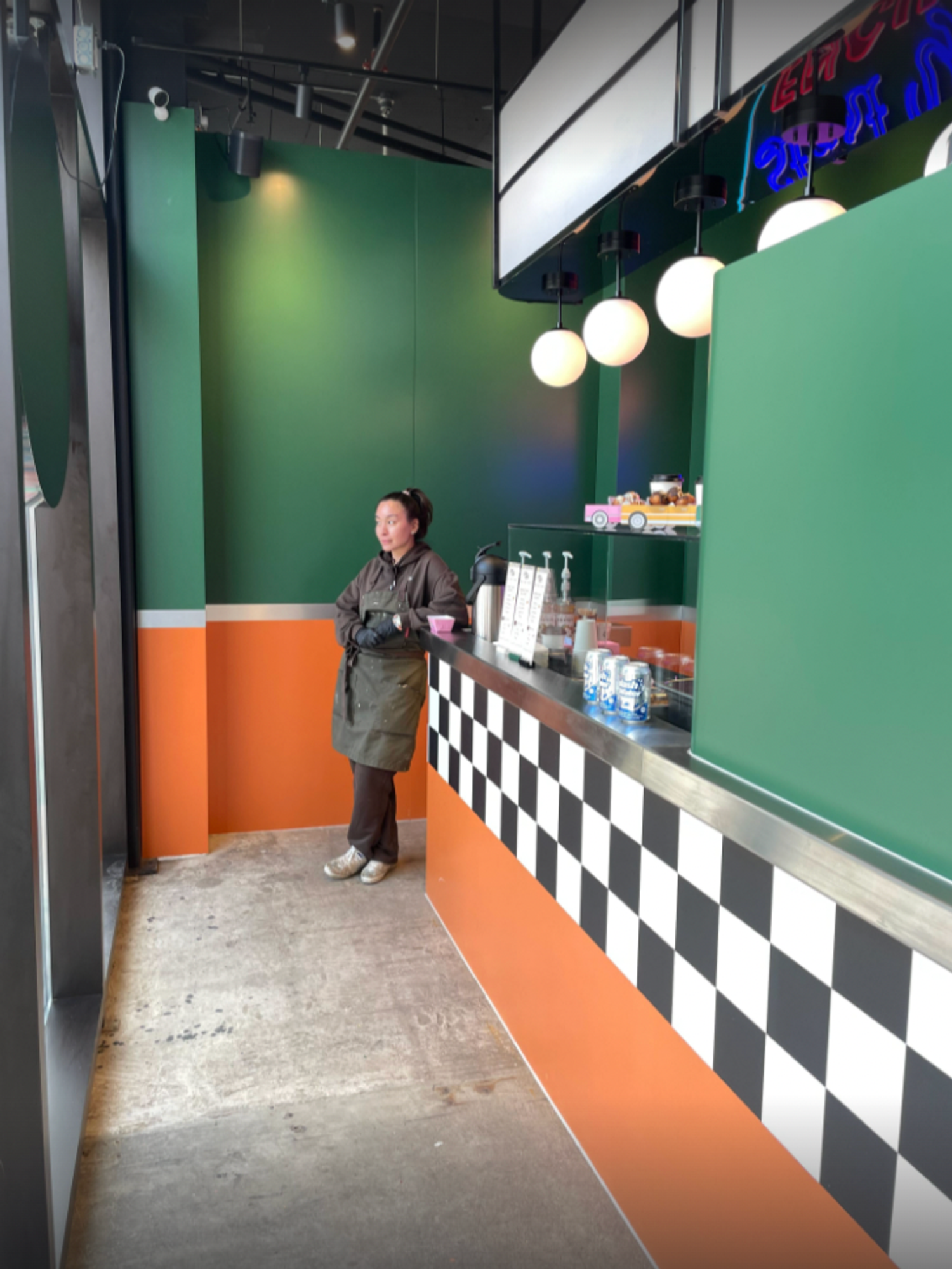 Inside of Superballs Cafe.