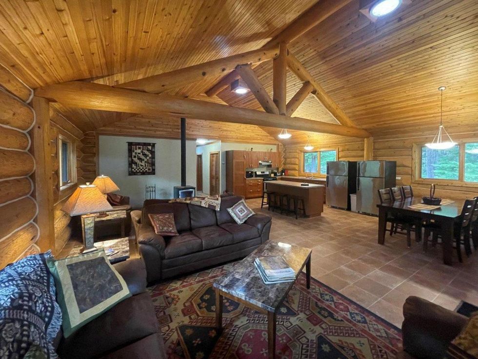 Inside of the log home for sale in B.C.