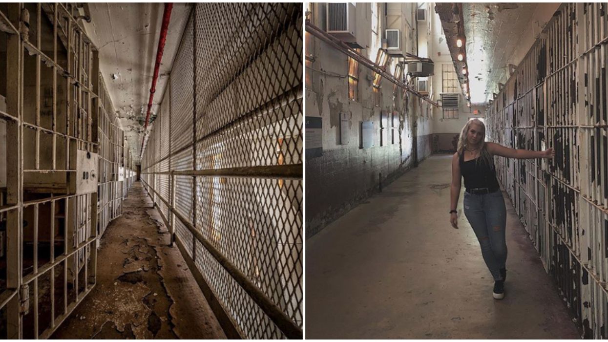 Inside the Brushy Mountain State Penitentiary in Petros,.TN. Right: A woman holding a cell inside the Brushy Mountain State Penitentiary.
