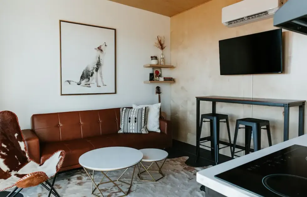 Inside the New Mexico Airbnb stay in El Prado.