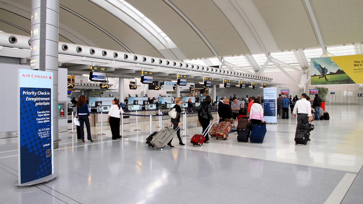 Inside Toronto Pearson Airport.