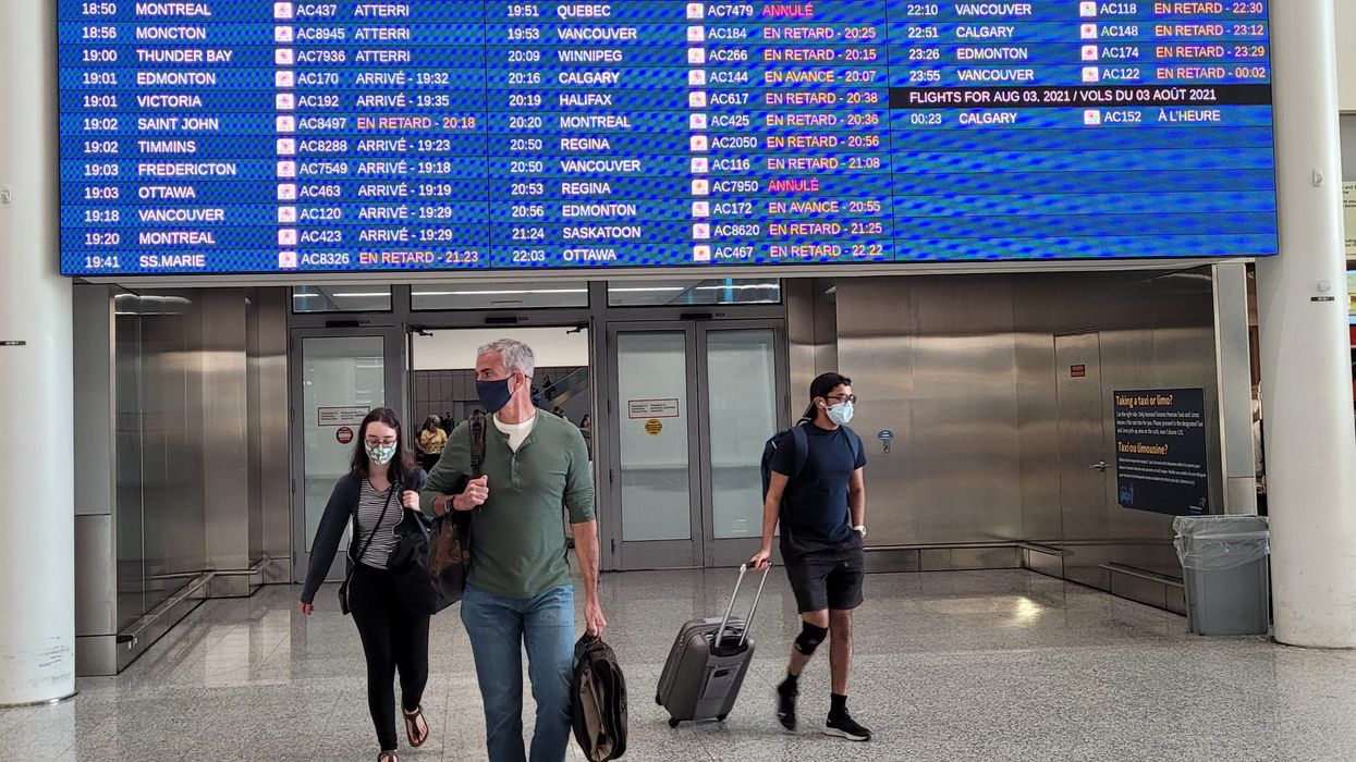 Inside Toronto Pearson Airport.