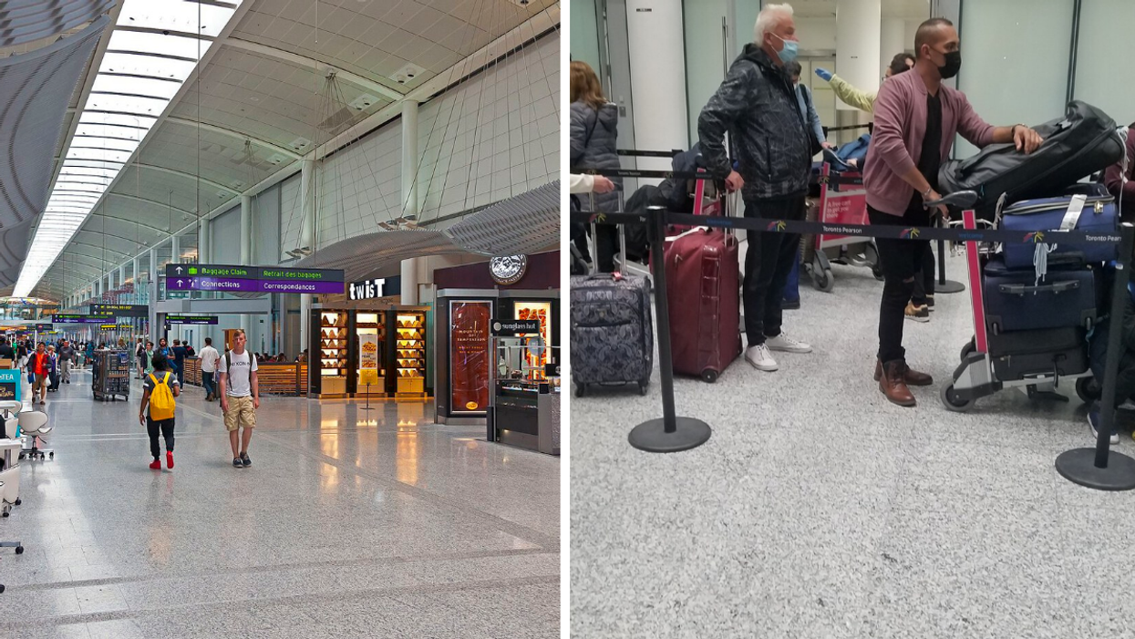Inside Toronto Pearson Airport.