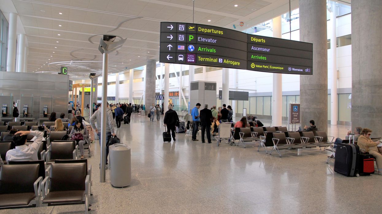 Inside Toronto's Pearson Airport.