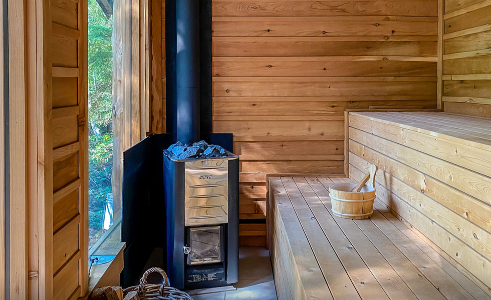 Inside view of the sauna.