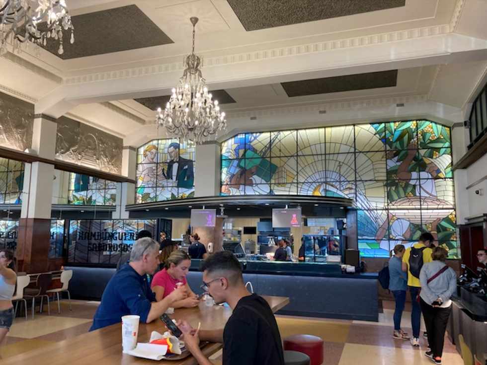 Inside what's said to be the world's most beautiful McDonald's in Portugal.