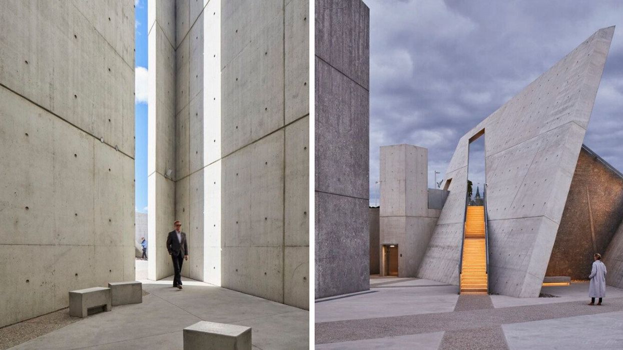 Interior images of a striking concrete structure in Ottawa, Canada.